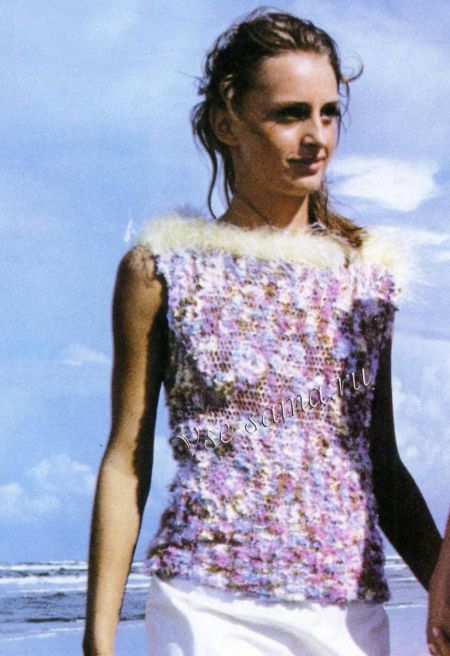 Топ из фантазийной пряжи, фото Топ из фантазийной пряжи, фото