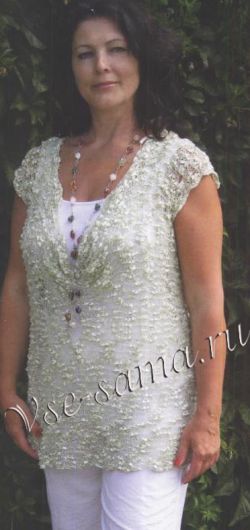 Туника спицами с воротником качели Туника спицами с воротником качели