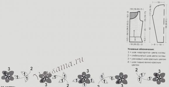 Выкройка и схема вышивки для жакета Выкройка и схема вышивки для жакета