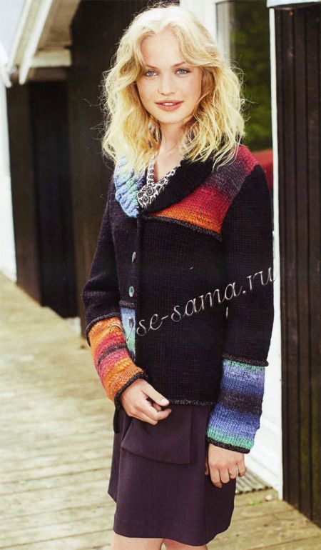 Жакет спицами в фольклорном стиле, фото Жакет спицами в фольклорном стиле, фото