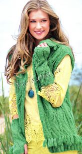 Жилет и митенки спицами Жилет и митенки спицами