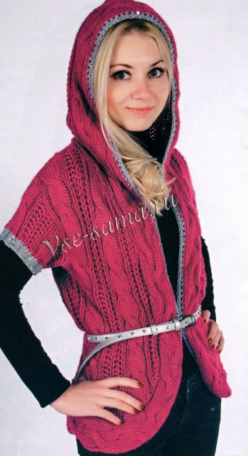 Жилет с короткими рукавами и капюшоном, фото Жилет с короткими рукавами и капюшоном, фото