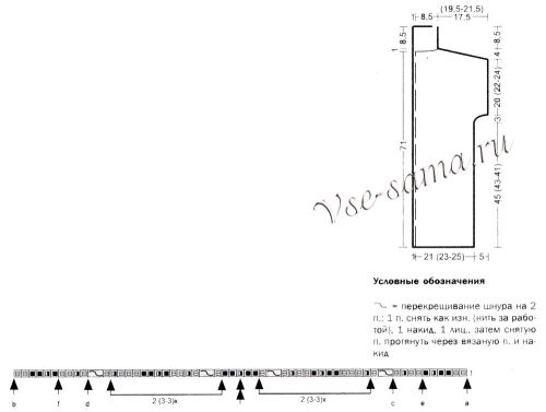 Жилет спицами прямого силуэта, схема Жилет спицами прямого силуэта, схема