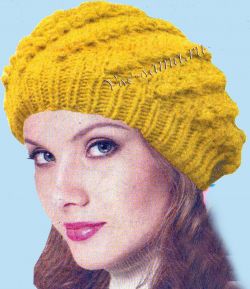 Берет с диагональным рельефом, фото Берет с диагональным рельефом, фото