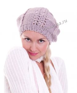 Берет с узором из мережек, фото Берет с узором из мережек, фото