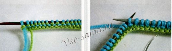 Берет спицами Голубые листья 1-2 Берет спицами Голубые листья 1-2