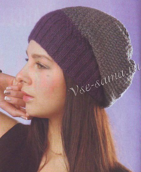 Двухцветная шапка-носок, фото Двухцветная шапка-носок, фото