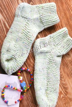 Меланжевые носки с рельефным узором Меланжевые носки с рельефным узором