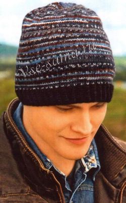 Мужская шапка спицами Мужская шапка спицами