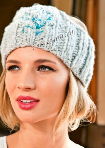 Налобная повязка с украшением из страз, фото Налобная повязка с украшением из страз, фото