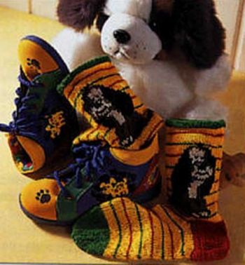 Полосатые носки с собачками