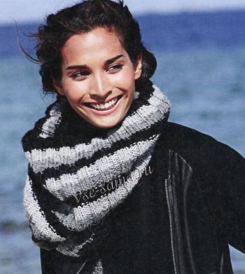 Полосатый шарф-труба, фото Полосатый шарф-труба, фото