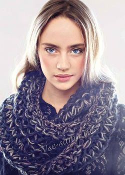 Серый шарф-хомут, фото Серый шарф-хомут, фото