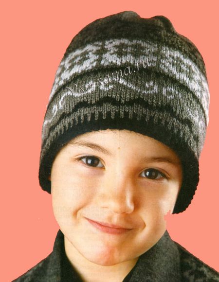 Шапочка с жаккардами, фото Шапочка с жаккардами, фото