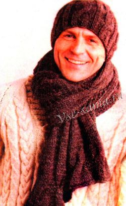 Шапочка и шарф с фантазийным узором Шапочка и шарф с фантазийным узором