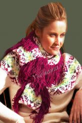 Шарф с жаккардовым узором и бахромой Шарф с жаккардовым узором и бахромой