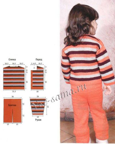 Детский костюмчик в полосочку вид сзади Детский костюмчик в полосочку вид сзади