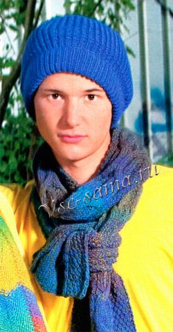 Мужская шапка и эффектный шарф Мужская шапка и эффектный шарф