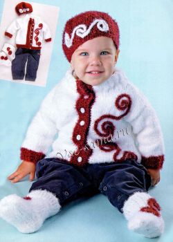 Белый комплект с бордовой отделкой Белый комплект с бордовой отделкой