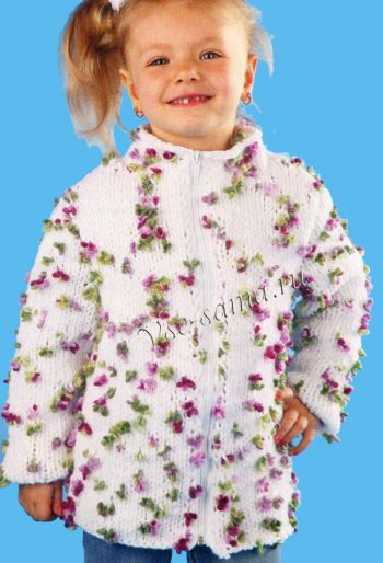 Белый жакет из фасонной пряжи, фото Белый жакет из фасонной пряжи, фото