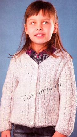 Белый жакет для девочки спицами Белый жакет для девочки спицами