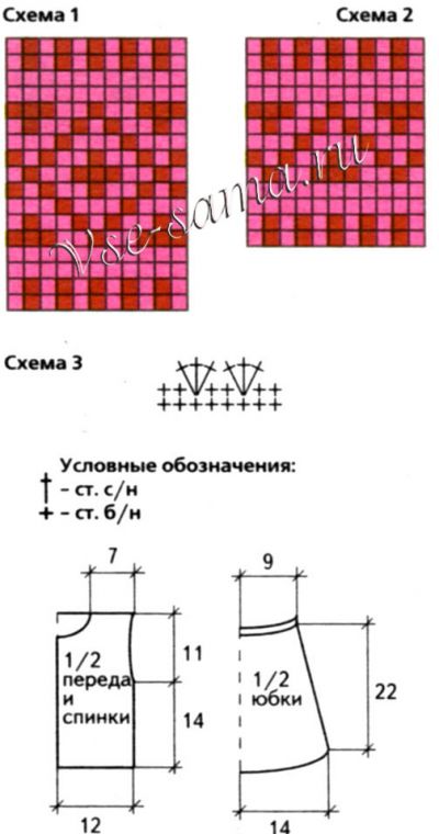 Брусничный комплект с орнаментом, схема Брусничный комплект с орнаментом, схема