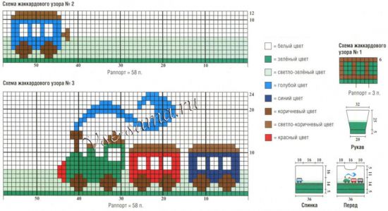 Детский пуловер с паровозиком, схема Детский пуловер с паровозиком, схема