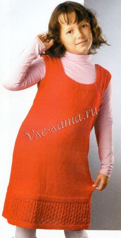 Детское платье-туника спицами Детское платье-туника спицами