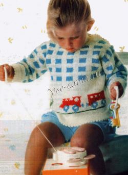 Джемпер спицами с жаккардовым узором Джемпер спицами с жаккардовым узором