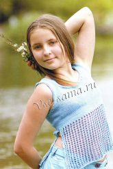 Голубой топ для девочки Голубой топ для девочки