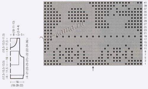 Худи без рукавов спицами, схема Худи без рукавов спицами, схема