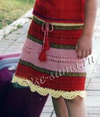 Юбка спицами в полоску Юбка спицами в полоску