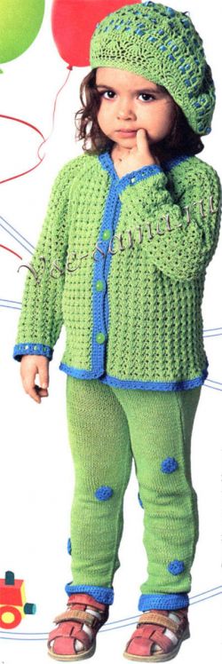 Комплект: жакет, штанишки и берет Комплект: жакет, штанишки и берет