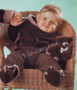 Коричневая кофточка и пинетки Коричневая кофточка и пинетки