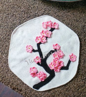 Коврик крючком Сакура Коврик крючком Сакура