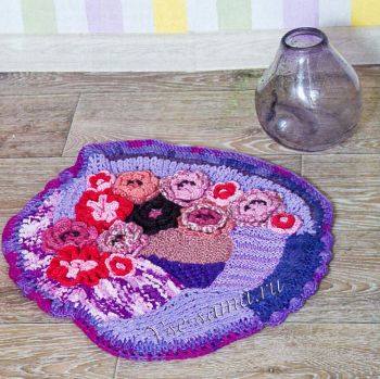 Коврик крючком Цветочная поляна Коврик крючком Цветочная поляна