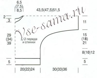 Красный меланжевый пуловер спицами, выкройка Красный меланжевый пуловер спицами, выкройка