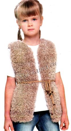 Меховой жилет спицами Меховой жилет спицами