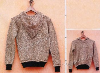 Меланжевый пуловер с капюшоном, фото Меланжевый пуловер с капюшоном, фото