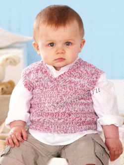 Пестрый жилет спицами для малыша Пестрый жилет спицами для малыша