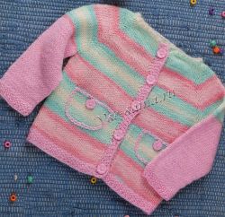 Полосатая кофточка спицами для малыша Полосатая кофточка спицами для малыша