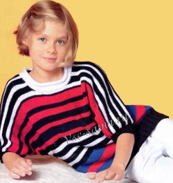 Полосатый пуловер-кимоно Полосатый пуловер-кимоно