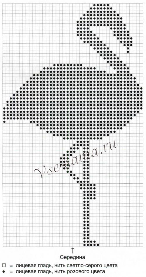 Схема для вязания мотива "фламинго" Схема для вязания мотива "фламинго"