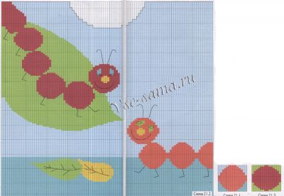 Пуловер с рисунком Гусеницы, схема Пуловер с рисунком Гусеницы, схема