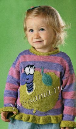 Пуловер спицами с яблочком Пуловер спицами с яблочком