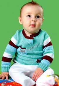 Пуловер спицами с кармашком Пуловер спицами с кармашком