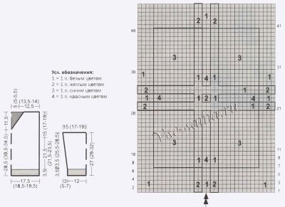 Пуловер спицами с цветным узором, схема Пуловер спицами с цветным узором, схема