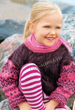 Пуловер спицами с жаккардовым узором и шарф Пуловер спицами с жаккардовым узором и шарф