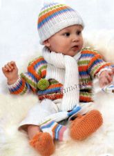 Разноцветный полосатый комплект спицами Разноцветный полосатый комплект спицами