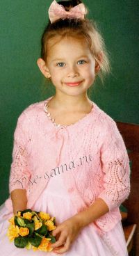 Розовый ажурный жакет спицами Розовый ажурный жакет спицами